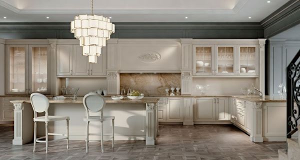 کابینت آشپزخانه استخوانی رنگ