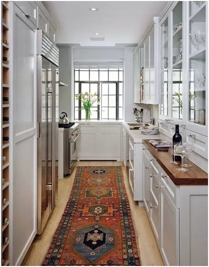 مدل کابینت آشپزخانه کوچک مستطیلی