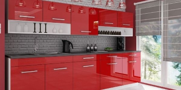 کابینت های گلاس قرمز