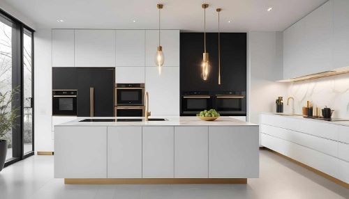 تصویری از کابینت نئوکلاسیک سفید مشکی